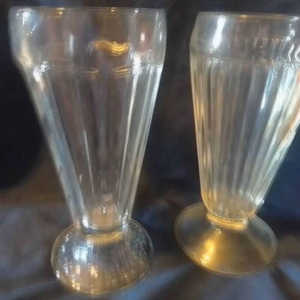 Vintage Glass Soda Fountain Glasses